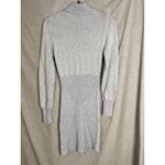 Free People Icy Blue Marled Cable Knit Sweater Dress Zip Collar Fitted L Photo 14