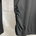 SheIn women's black cropped ruched long sleeve casual b-neck shirt tee stretch Photo 3