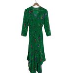 Maje  Rayema Green Floral Long Sleeve Midi Dress Photo 9