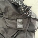 Iz Byer Y2K Vintage Black Ruffle Tank Top Silver Sequin Satin Strap Layered Glam Shirt Photo 3