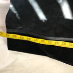 1970s Vintage Gothic Whimsygoth Black leather & suede full length long trench coat jacket belted long sleeve button front Fully lined puffer material interior Size M Photo 5