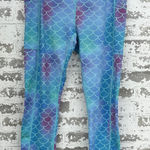 Constantly Varied Gear Aqua and Lavender Scale Pocket Leggings Size Large Blue Photo 0