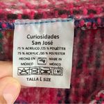 Boho Multicolor Striped Women's Artisanal Rug Hoodie L Pink Size L Photo 7