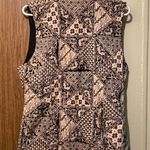 Creazioni Effeci Vintage Beige & Black Argyle Button Up Aztec Vest Women's Size Large Photo 1