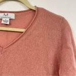 Magaschoni  Pink V Neck Cashmere Sweater Womens S Pullover Casual Classic Photo 5