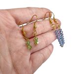 Lot of 8 Colorful Faceted Dangle Drop Pierced Earrings Blue Photo 8