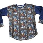 Disney Donald Duck mosaic print cotton blend long sleeve T-shirt, size 12 women Photo 0