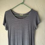 Olivia Rae  Size Large Blue Striped Rayon Soft Knee Length T Shirt‎ Dress Photo 1
