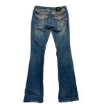 Miss Me Bootcut Womens Jeans Sz 27 Bling Rhinestone Distressed Denim Flap Pocket Photo 2