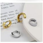 Boutique Unisex‎ Small 14k Gold Plated Sterling Huggie Hoop Earrings, 12mm Photo 11