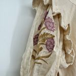 Anthropologie By Embroidered Elbow Puff-Sleeve Top size XL Cream Floral NWT Photo 8