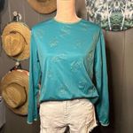 Blair Fall Vintage Teal Longsleeve W/ Gold Leaves Medium Photo 0