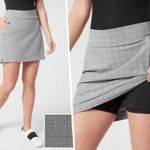 Athleta Plaid Soho GRAY Pull On zipper pockets Golf Elastic Waist Womens SIZE 0 Photo 2