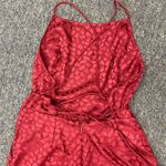 Urban Outfitters Maroon Lily Jacquard Leopard Design Satin Adjustable Jumpsuit 4 Photo 5