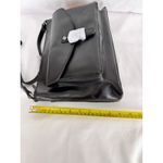 Leather Crossbody Bag Flap Pocket‎ Adjustable Strap Everyday Purse Black Photo 9