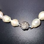 Baroque Japanese Pearl 12X14mm 18 Inches With Silver Rose Clasp Necklace Chocker Photo 7