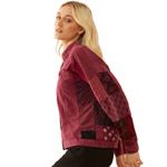NWT Boutique Boho Chimson Trail Patchwork Button Front Jacket Berry Red Photo 1