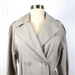 Kate Spade Women Small Belted Trench Coat Ruffled Preppy Coastal Double Breasted Photo 3
