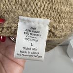 Freeway Apparel Freeway Size L Cardigan Sweater Cocoon Cable Knit Open Fur Trim Dolman Sleeve Photo 5