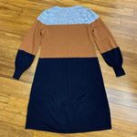 Talbots Petite Color Block Sweater Dress Womens Size Small Puff Sleeve Shift Photo 2