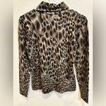 Neiman Marcus Animal Print Cashmere Turtleneck Blouse Photo 9