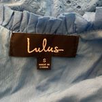 Lulus Morning Glory bright blue eyelet lace-up jumpsuit size S Photo 8