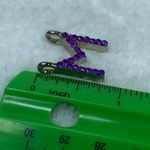 Initial Alphabet Letter M Jewelry Pendant Necklace Charm Purple Rhinestones Photo 7
