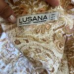 LUSANA Floral Paisley Wrap Mini Linen Dress Orange Size 4 Photo 6