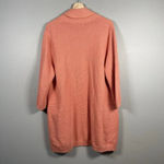 Lands' End Sweater Coral Open Front Casual Beach Cozy Cardigan Lagenlook Size L Photo 4