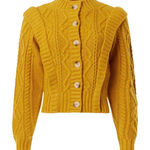 Central Park West  Savannah Cardigan in Yellow, Size S Photo 0