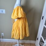 Free People Marina Tie Back Cotton Crinkle Babydoll Dress Yellow / Gold Medium Photo 12