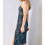 Style Stalker Davis Deep V Midi Dress Lace - Wine Burgundy Slit Bodycon Size S Photo 3