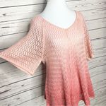 Coral Pink Ombré Open Knit Crochet Top Size Small Photo 3
