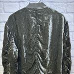 Free People  Jacket Womens M Gray Crushed Velvet Bomber Ruched Boho Photo 3