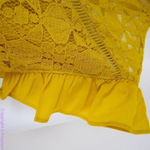 Altar'd State NEW mustard yellow lace dress with ruffle neck , M Photo 10