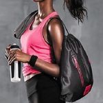 Victoria's Secret VSX VICTORIA’s SECRET Sport Black/Pink Mesh Drawstring Gym Bag Backpack NWT Photo 1