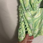 House of Sunny Paradise Silk Halter Retro Party Top Green Size 2 Photo 7