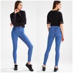 Topshop Moto Joni Blue Medium Wash High Waist Stretch Skinny Jeans Size 34 Photo 2