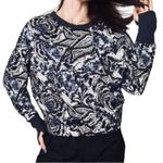 Joie  Women’s Floral Multi-Colored Banded Hem Thumbhole Cropped Sweatshirt Photo 1
