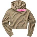 Alo Yoga Alo Muse Hoodie Gravel Heather Tan Ribbed Stretchy Sweatshirt Sweater Pullover L Photo 11