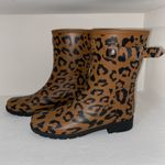 Hunter  Tan and Black Animal Print Boots Photo 1