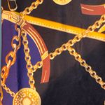 Elegant Purple and Black Chain Print Dress Size L Photo 3