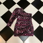 MISA Los Angeles Nova One-Shoulder Bodycon Sequin Mini Dress Pink Purple Black L Photo 7