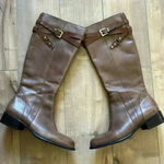 Franco Sarto  Coraline Riding Boots Tan Brown Leather Knee High Zip Women’s Sz 9 Photo 0