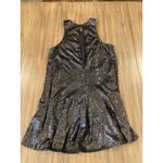 Free People  night out Black Sequined Liquid Shine Party sleeveless halter dress Photo 2