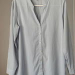 Eileen Fisher Blouse Chutney Stand-Collar Shirt Top Blouse Tencel size M/M blue Photo 0