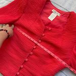 Talbots  Vintage Coral Short Sleeve Jacket Blouse Photo 11
