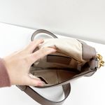 Marc Jacobs Recruit Hammered Leather Flap Crossbody Saddle Bag Taupe Tan Beige Photo 6