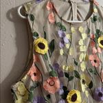 Floral Embroidered Sleeveless Dress Yellow Size 4X Photo 4