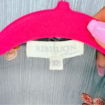 Reflection xs black sheer embroidered floral duster beach coverup cropped sleeve Photo 3